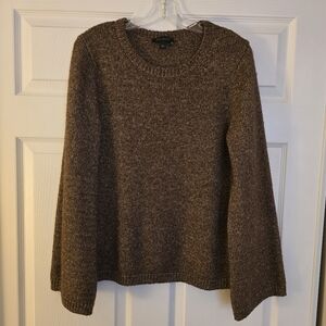 Ann Taylor Brown & Gold Flared Sleeve Sweater
